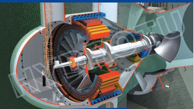 Tipo hidro turbina da reação da eficiência elevada do bulbo/turbina da água para o projeto das energias hidráulicas da cabeça da maré baixa