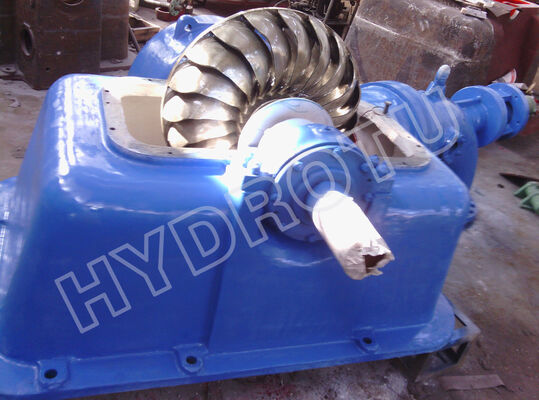 Turbina hidrelétrica Turgo com potência nominal de 100KW-2000KW, corredor de aço inoxidável e eficiência de 88% para usinas hidrelétricas