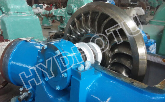 Turbina Hidráulica Turgo com potência nominal de 100KW-2000KW, eficiência de até 88% e alcance de 70m-200m